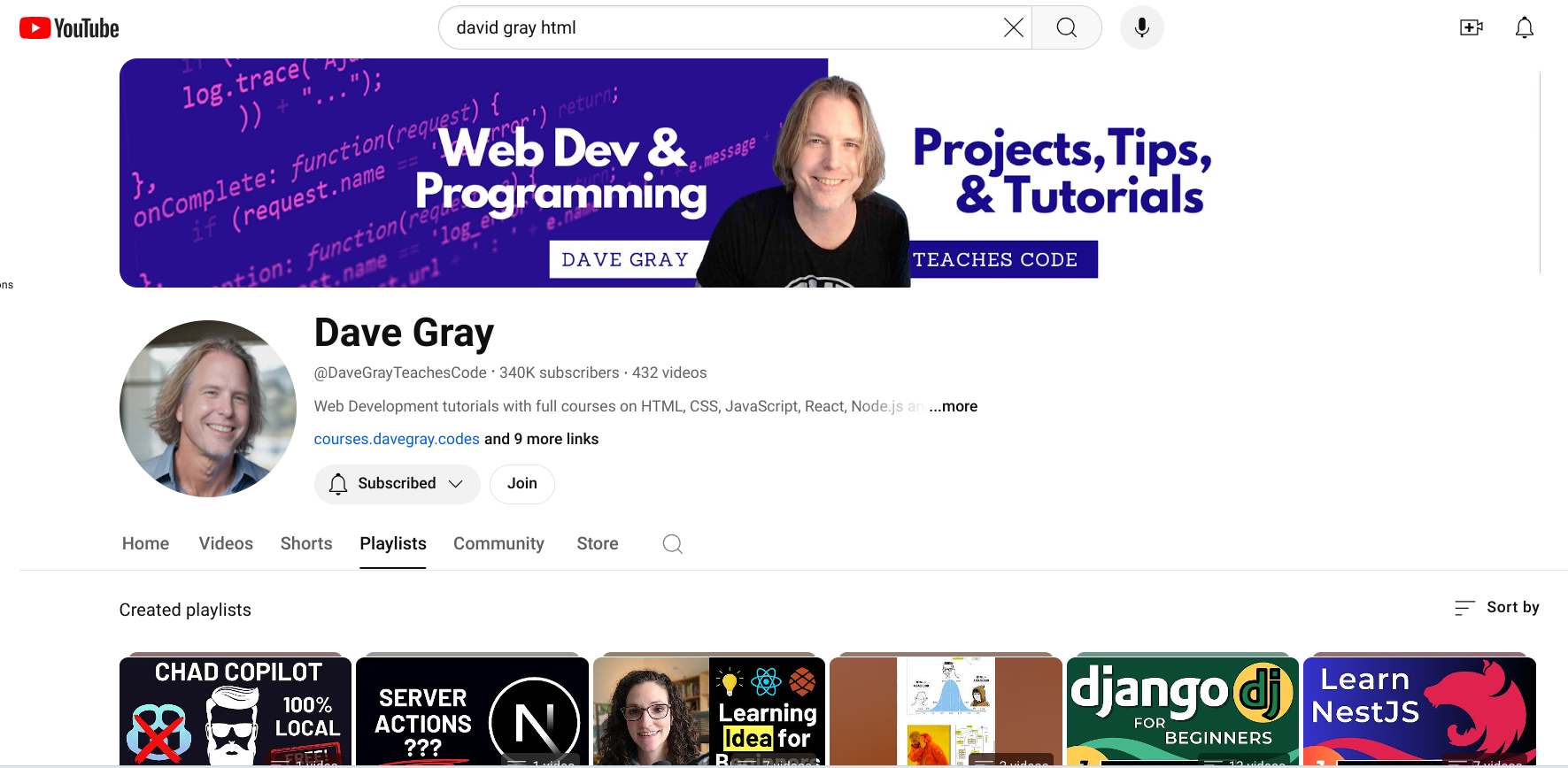 Dave Gray YouTube Channel